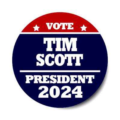 vote tim scott president 2024 red white blue stickers, magnet