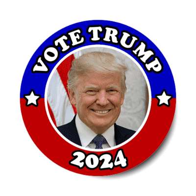 vote trump 2024 red white blue face stickers, magnet