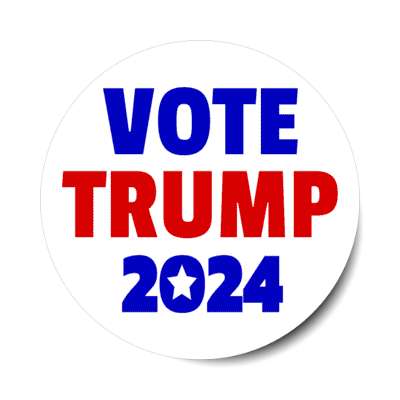 vote trump 2024 white star stickers, magnet