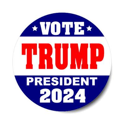 vote trump president 2024 blue white stripe donald stickers, magnet