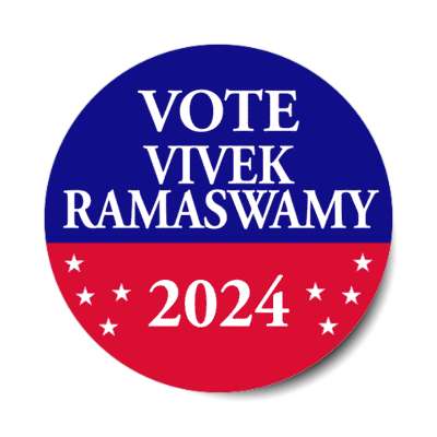 vote vivek ramaswamy 2024 stars red white blue gop stickers, magnet