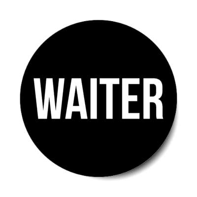 waiter black stickers, magnet