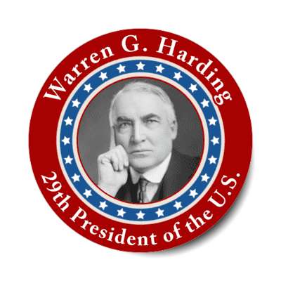 warren g harding twenty ninth president of the us stickers, magnet