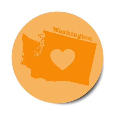 washington state heart silhouette stickers, magnet
