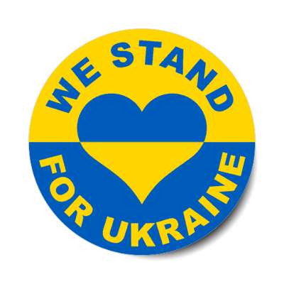 we stand for ukraine heart flag colors stickers, magnet