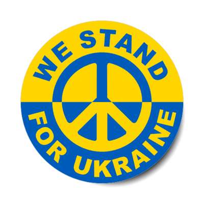 we stand for ukraine peace symbol flag colors stickers, magnet