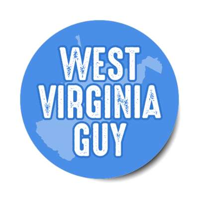 west virginia guy us state shape stickers, magnet