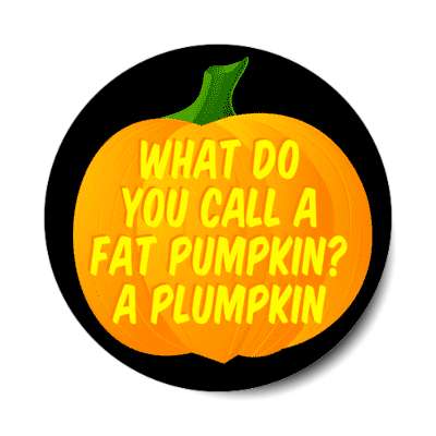 what do you call a fat pumpkin a plumpkin pun stickers, magnet