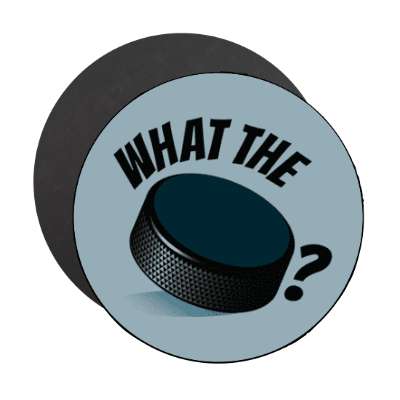 what the hockey puck wordplay funny stickers, magnet