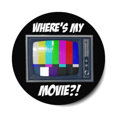 wheres my movie old television smpte color bars stickers, magnet