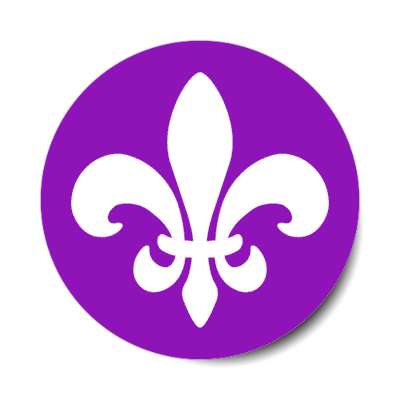 white fleur de lis purple stickers, magnet