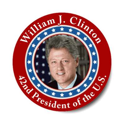 william j clinton forty second president of the us stickers, magnet