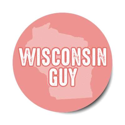 wisconsin guy us state shape stickers, magnet