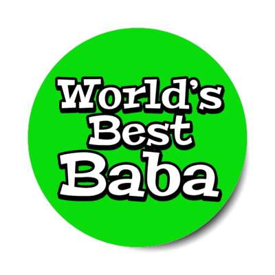 worlds best baba green stickers, magnet