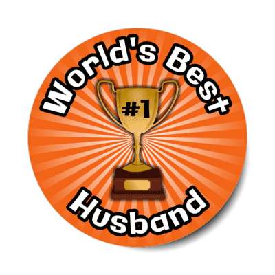 worlds best husband trophy number one stickers, magnet