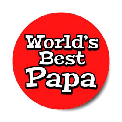 worlds best papa red stickers, magnet