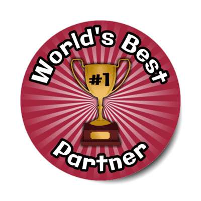 worlds best partner trophy number one stickers, magnet