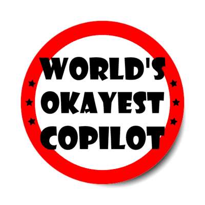 worlds okayest copilot funny stickers, magnet