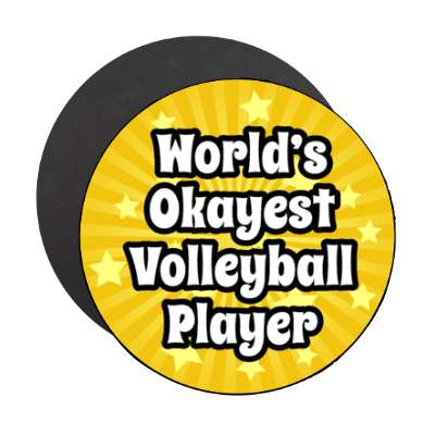 worlds okayest volleyball player stickers, magnet
