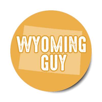 wyoming guy us state shape stickers, magnet