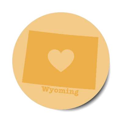 wyoming state heart silhouette stickers, magnet