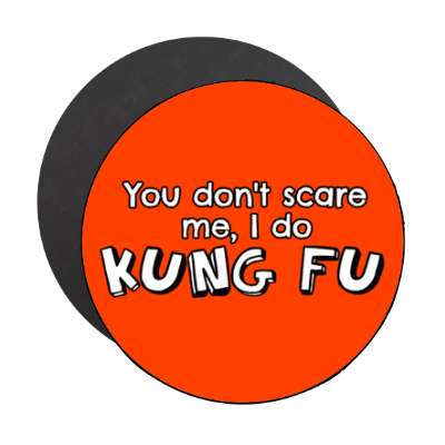 you dont scare me i do kung fu stickers, magnet