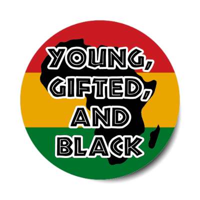 young gifted and black africa silhouette pride stickers, magnet